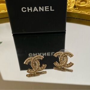 Chanel Gold Earrings and Brooch Set